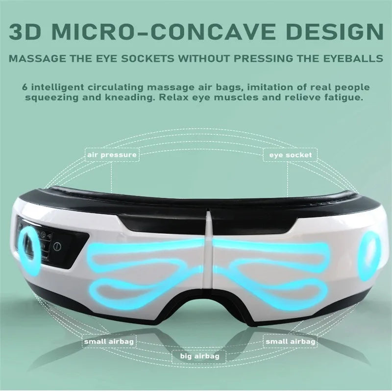 Smart Portable Vibration Eye Massager Airbag Compress Eye Care Tool Bluetooth Music Eye Massage Eye Relax Fatigue Sleepping Mask