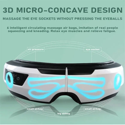 Smart Portable Vibration Eye Massager Airbag Compress Eye Care Tool Bluetooth Music Eye Massage Eye Relax Fatigue Sleepping Mask
